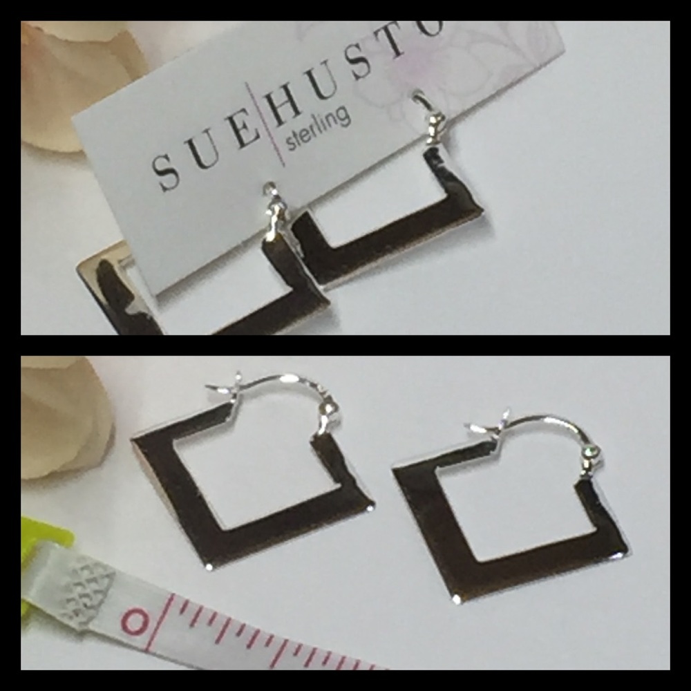 🆕❤️Sterling Silver Square Hoop Sterling Earrings